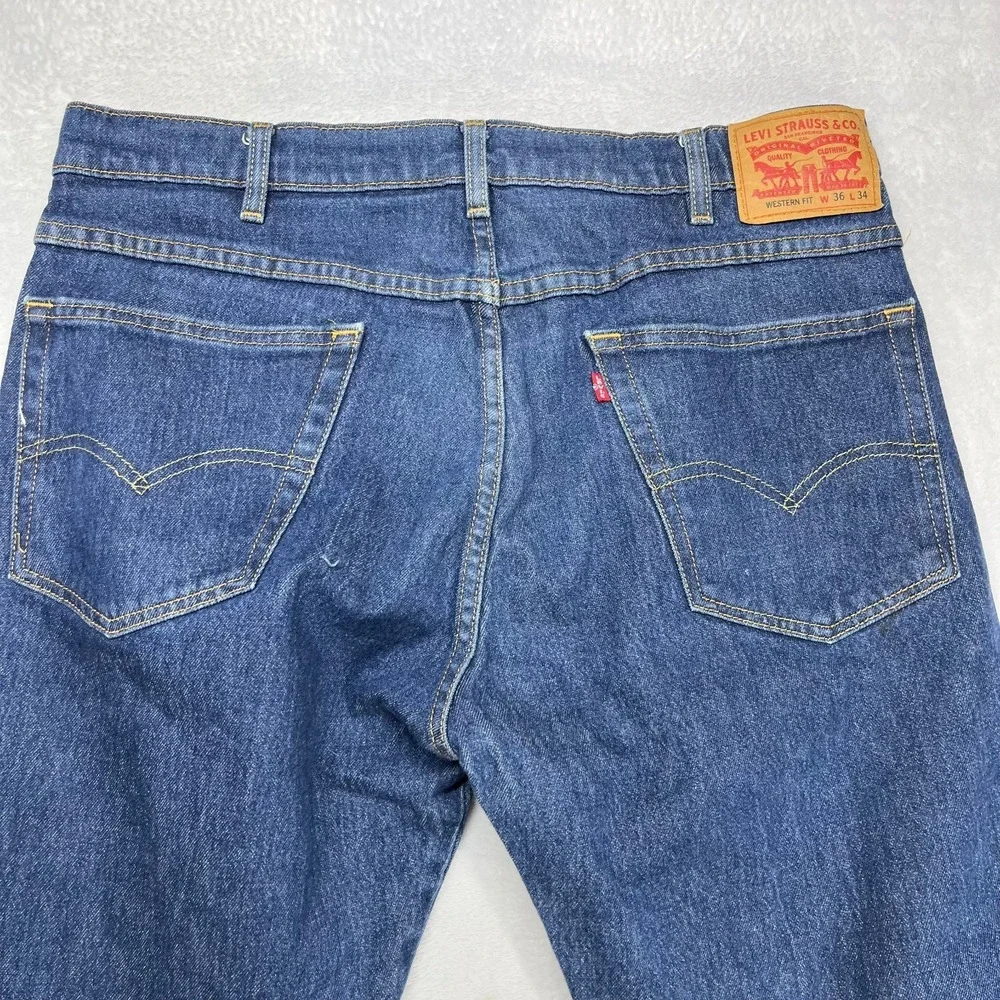 Levi's Western Fit Jeans‎ Men's Blue Denim Straight Leg Classic Zip Fly - 36X33